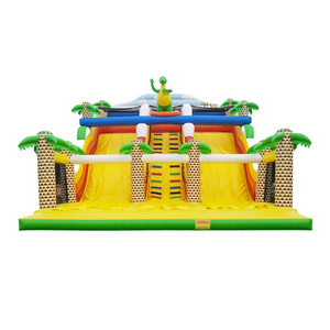 Commercial Grade Giant PVC Dinosaur Inflatable 13M Steps Slide Jumping Slide,Inflatable Bouncer Slide For Adult