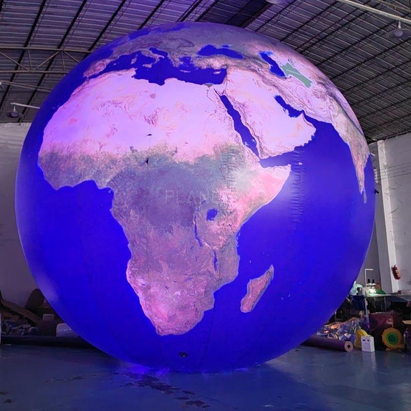 Factory Sale Large Outdoor Advertising Earth Balloon Ball Inflatable Big Earth Globe Balloon With Led Light