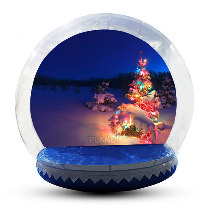 Attractive Christmas Inflatable Giant Snowglobe Human Size Snow Globe Blow Up Giant Inflatable Snow Globes With Blowing Snow