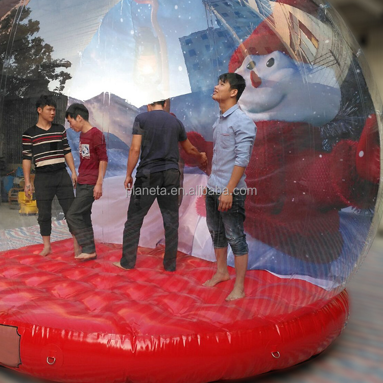 large size custom human inflatable snow globe 5m Christmas dome for people live show