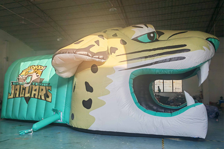 Large giant custom leopard print mascot bulldog tunnel inflatable tunnel entrance sport tent inflatable panther tunnel