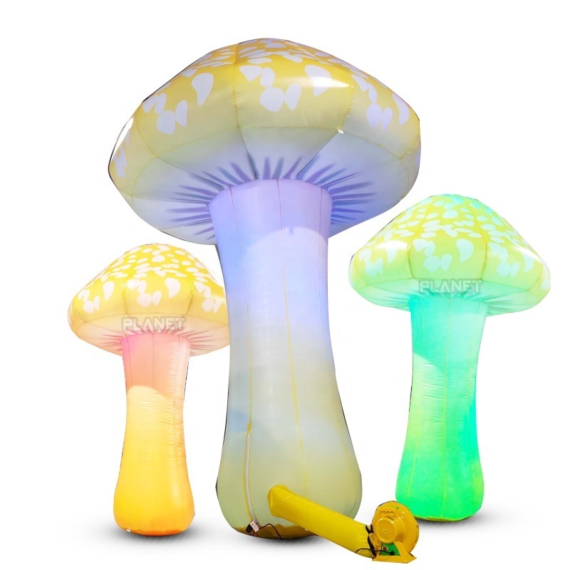 Outdoor Advertising Giant Inflatable Led Lighting Mushroom For Event Party Decoration