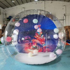 Custom Party Background Christmas Blow Up Inflatable Snow Globe Clear PVC Life Size Inflatable Bubble Balloon House With tunnel