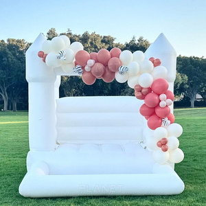 Outdoor Party Rental PVC Inflatable Bouncer Mini White Bounce House With Ball Pool