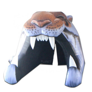 Factory Sale Outdoor Custom Giant Inflatable Tiger Head Mascot Football Tunnel Inflatable Tiger Tunnel For sports