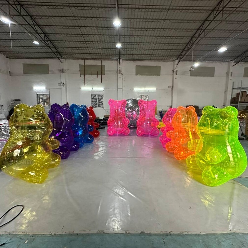 Wholesale Price Large Transparent Clear PVC Colorful Airtight Inflatable Teddy Bear Inflatable Gummy Bear