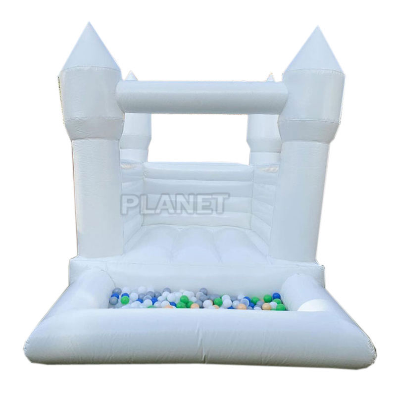 Cloth in the front white bouncy castle for sale white bouncy castle commercial white large jumping castle With Ball Pit