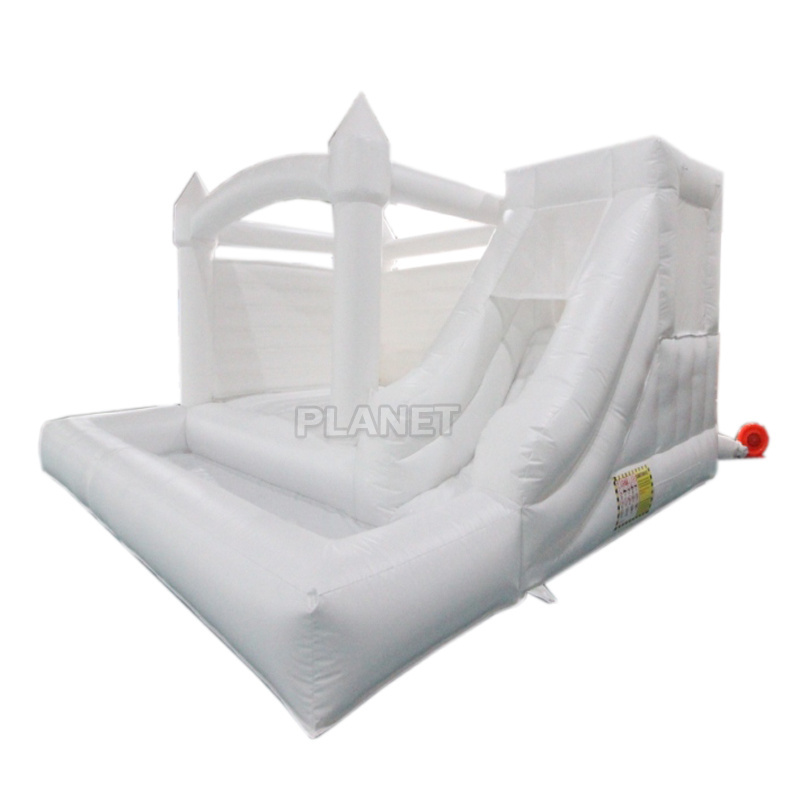 White Rental Adult Inflatable Wedding Bouncer Bounce House Combo PVC Bouncy House With Slide And Ball Pit