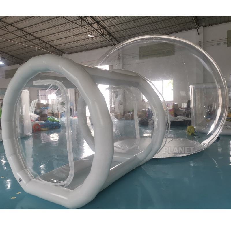 Outdoor Camping Bubble Tent Igloo Inflatable Clear Bubble Tent with Tunnel/Inflatable Mobile Hotel Transparent Bubble Tent House