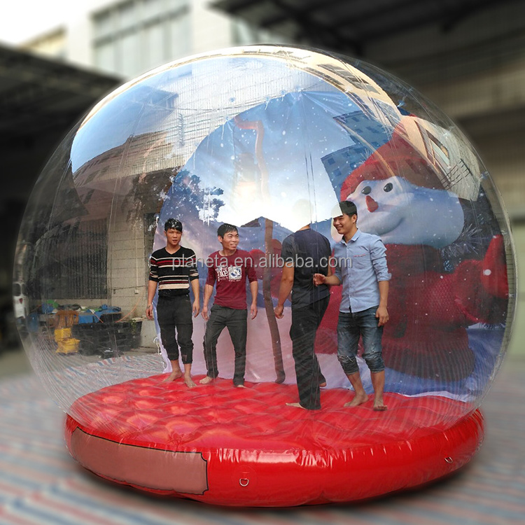 large size custom human inflatable snow globe 5m Christmas dome for people live show