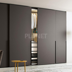 American  USA Style Clothes Closet Portable Sliding Door Wood Laminate Modern Wardrobe Bedroom