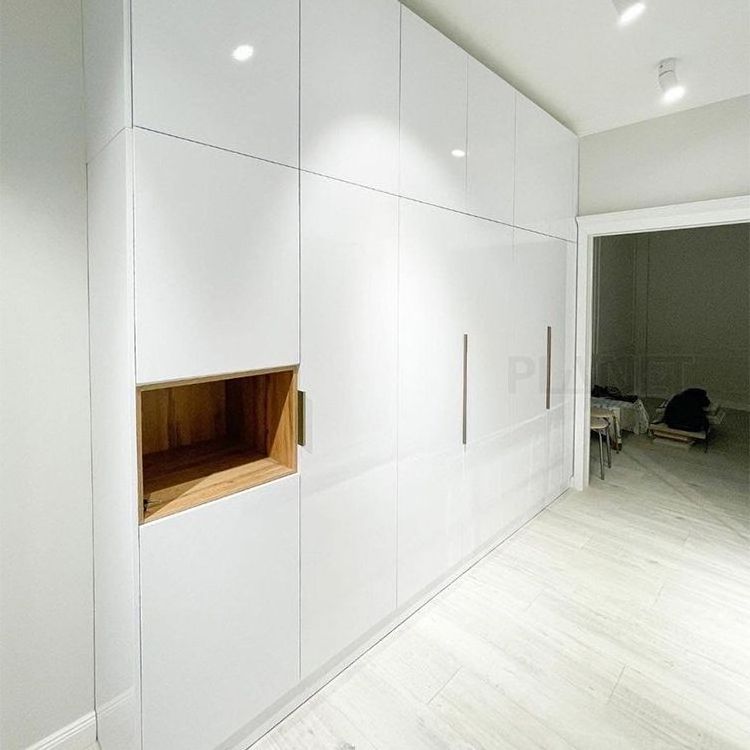 Planet cloth storage 6 door pvc plastic white wall mounted led wardrobe designs for the bedroom