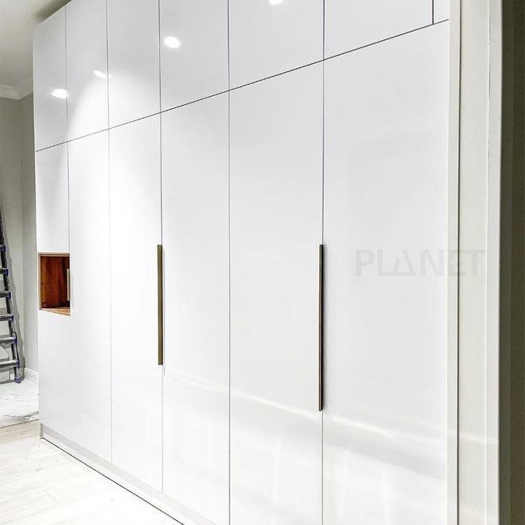 Planet cloth storage 6 door pvc plastic white wall mounted led wardrobe designs for the bedroom