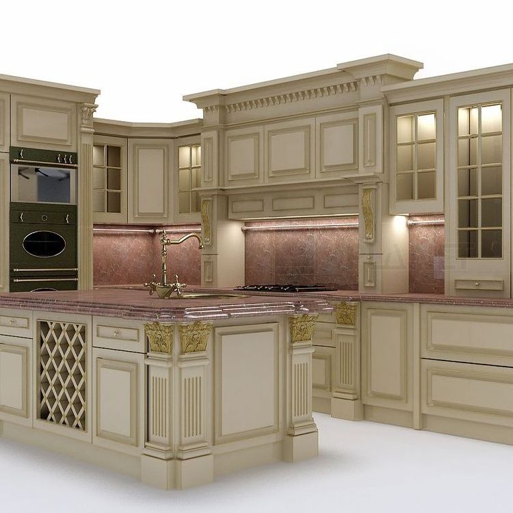 Modern Kitchen Design Cabinet Wooden Pantry Fantastic Style Marble Countertop Customize Waterproof Wood Kitchen Cabinet