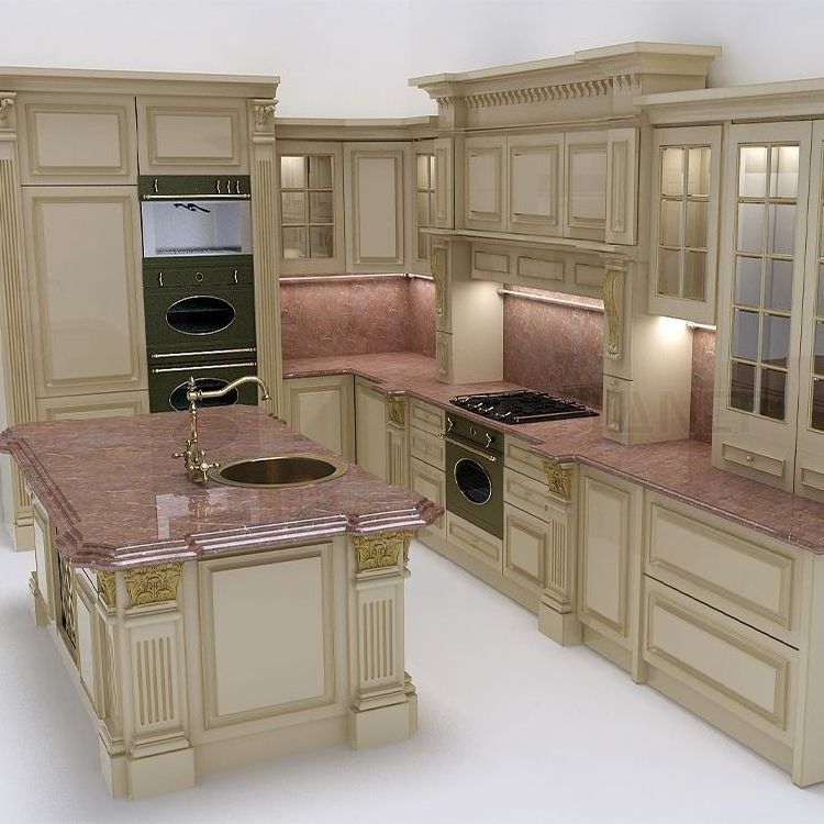 Modern Kitchen Design Cabinet Wooden Pantry Fantastic Style Marble Countertop Customize Waterproof Wood Kitchen Cabinet