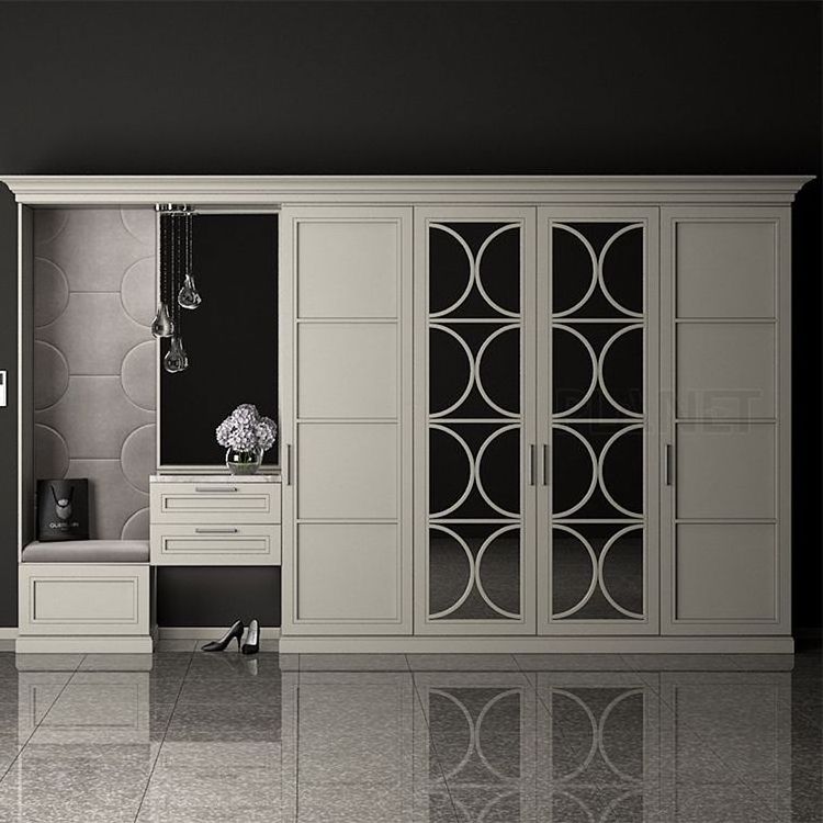 Planet open laminate sample korean acrylic 4 door wardrobe furniture design for bedroom