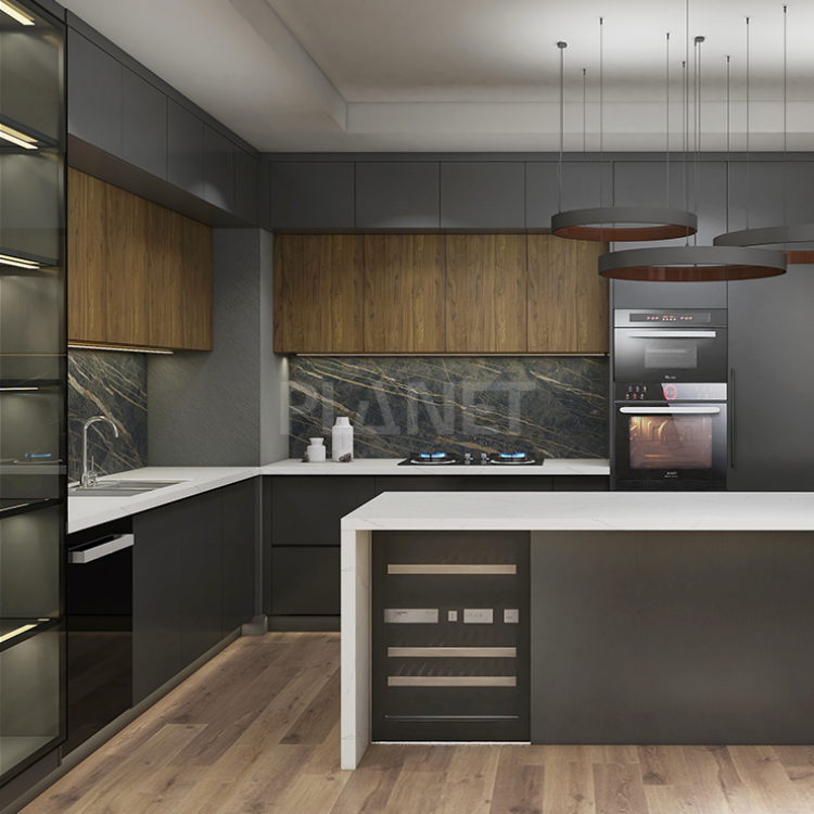 Modern Luxury Black Gabinetes De Cocina Amoire Kitchen Meuble Cuisine Complete Kitchen Cabinet