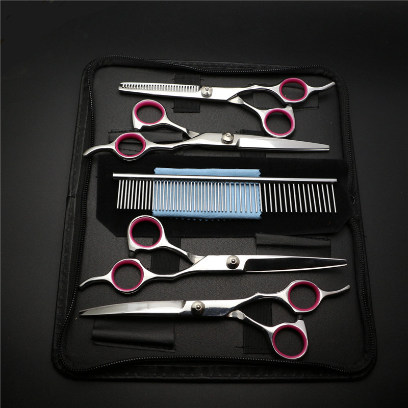 Professional dog grooming kit stainless steel pet grooming hair scissors set for dog and cat