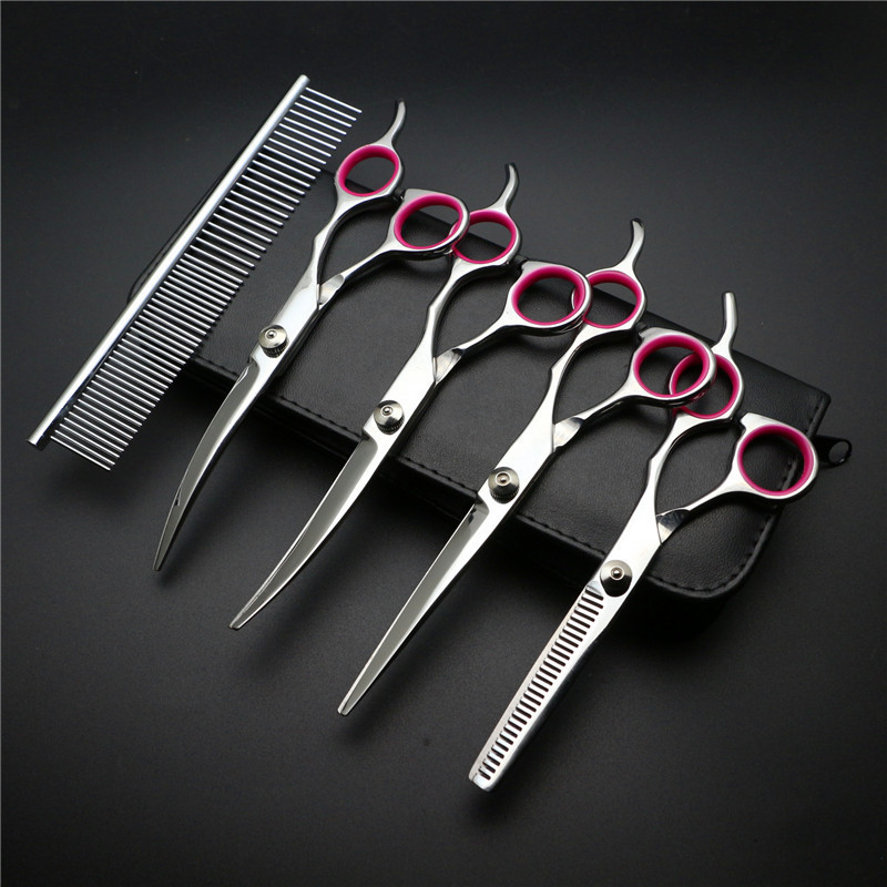 Professional dog grooming kit stainless steel pet grooming hair scissors set for dog and cat