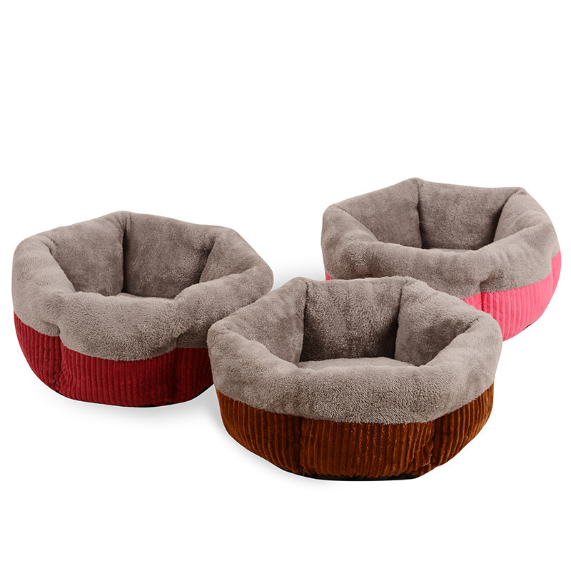 Autumn Winter Small And Medium-Sized Dog Litter Round Bed Plush Warm Cat Nest Pet Cushion Bed