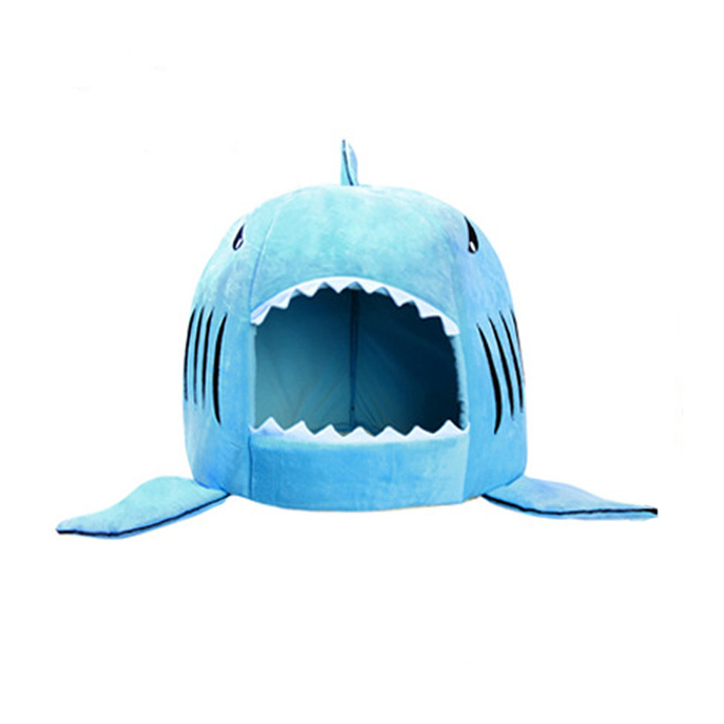 Washable Shark Pet House Cave Bed For Dog Cat With Removable Cushion And Waterproof Bottom Pet House