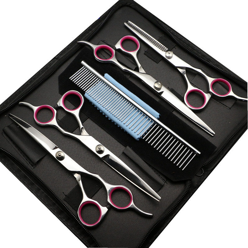 Professional dog grooming kit stainless steel pet grooming hair scissors set for dog and cat