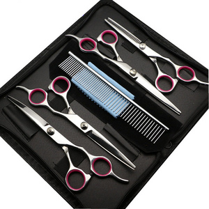 Professional dog grooming kit stainless steel pet grooming hair scissors set for dog and cat