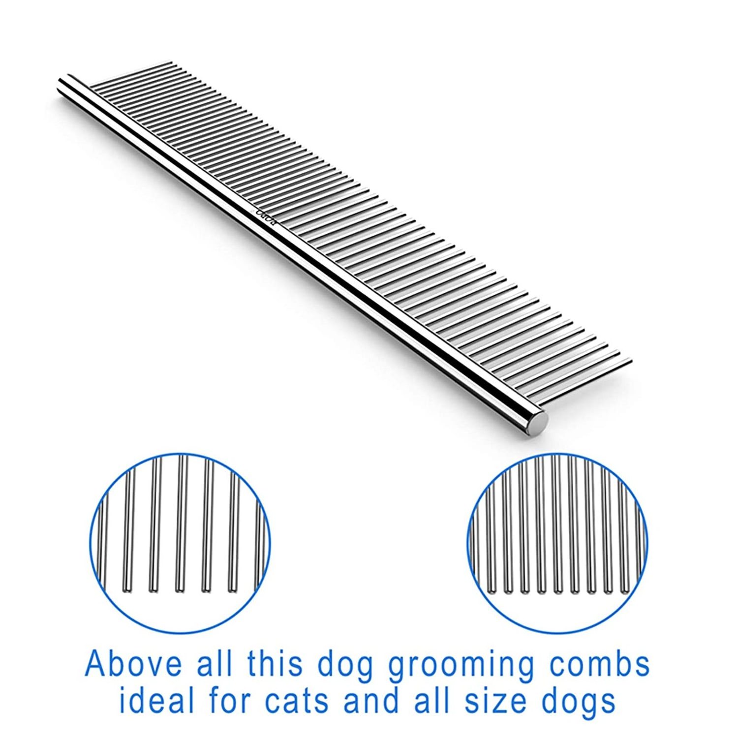 Hot Sale Silver Metal Double Side Pet Comb Stainless Steel for Dog and Cat Flea Comb Brush Pet Grooming Comb