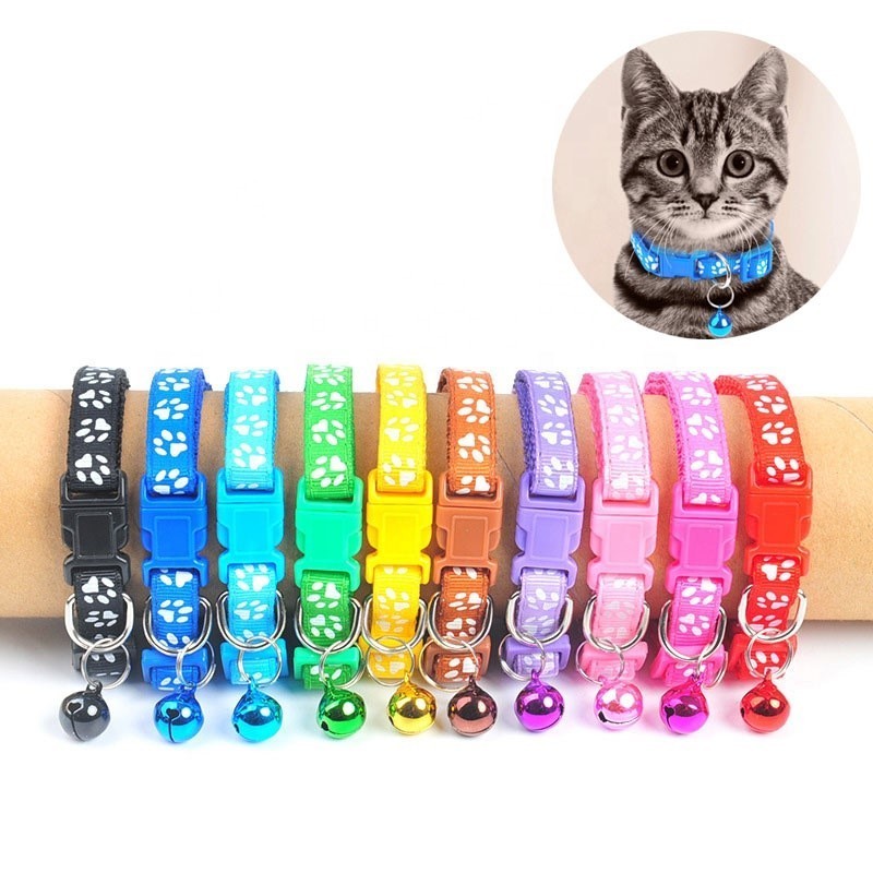 Reflective Breakaway Cat Collar Neck Ring Necklace Newborn Puppy Dog Id Collar Colorful Bell Collar For Cats Pet Kitten Products