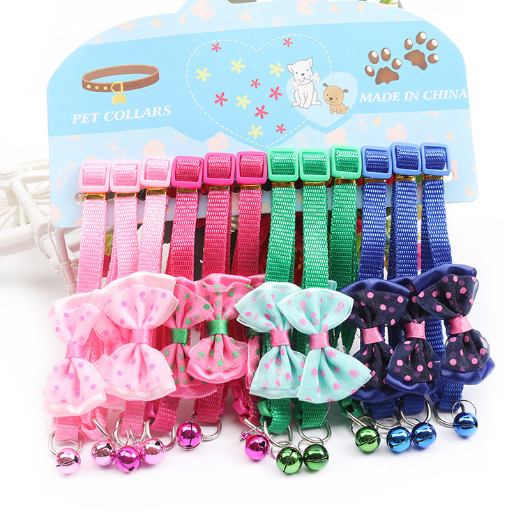 Multicolor Custom Print Adjustable Light Reflective Nylon Striped Cat Dog Pet Collar With Bell