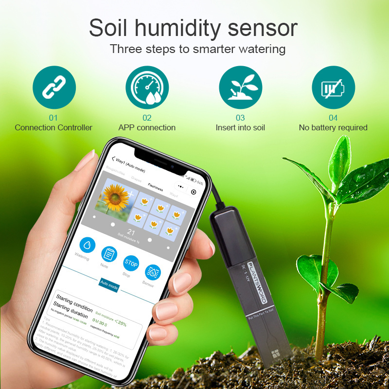 Diivoo 8 Zone Wifi Garden Watering Timer Smart Spri Watering & Irrigation Soil Sensor For Agriculture