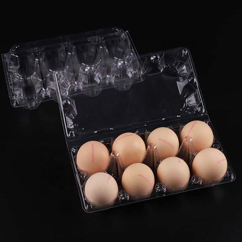 High Quality Low Price Wholesale 8 Holes Blister Egg Tray Packaging Plastic Chicken Egg Carton Packaging