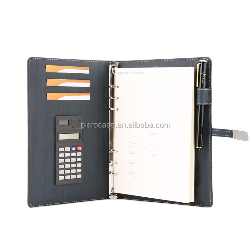 USB Lock A5 Custom Leather Diary with Power Bank