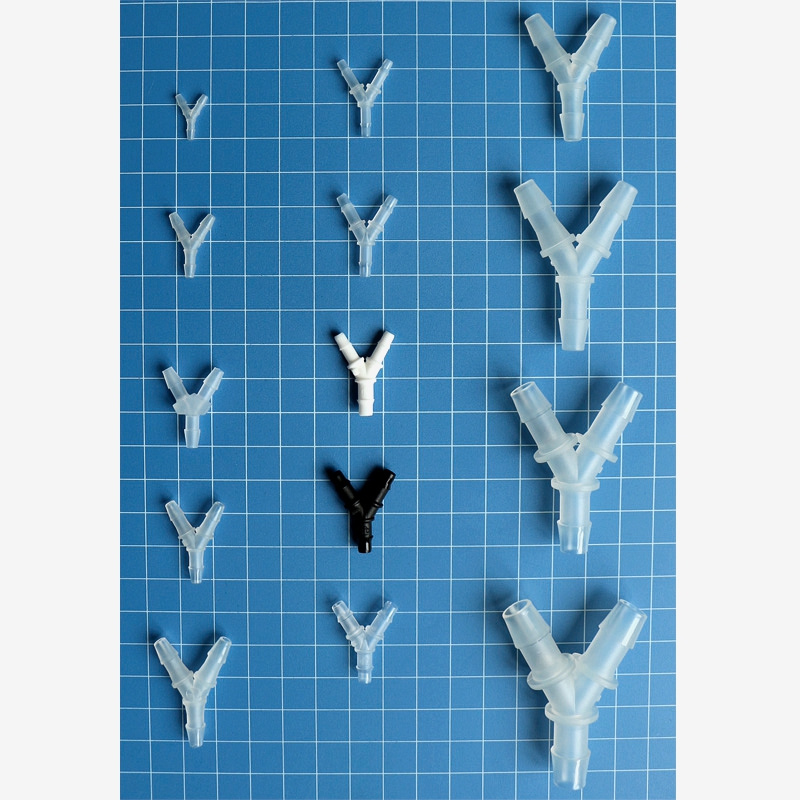 JU Medical 1.6mm to 12.7mm Y-shaped Plastic Wye Air Water Hose 3 Ways Y Connector