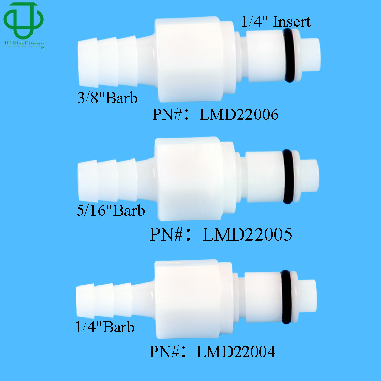 JU Shut Off Valved CPC Plastic Connector In-line Air Hose Barb Quick Disconnect Tube Coupling For Water Circulation