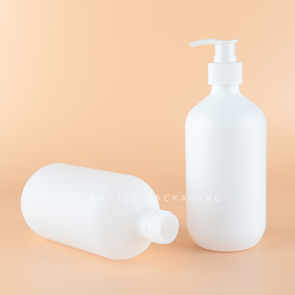 Custom Label White Boston Round HDPE 300ml 500ml Shower Gel Dog Shampoo Bottle Packaging