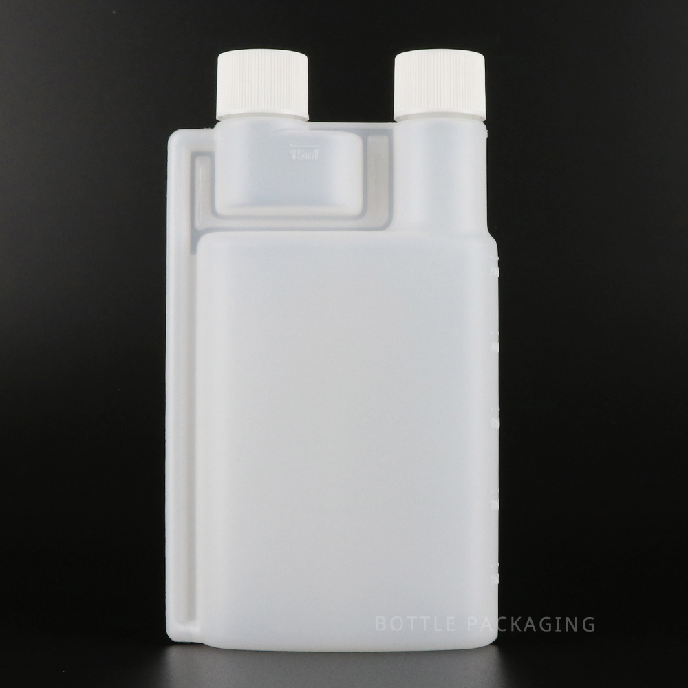 HDPE 250ML Liquid Measure Double Motor Car Engine Lubricating Oil Twin Neck Bottle With Cap