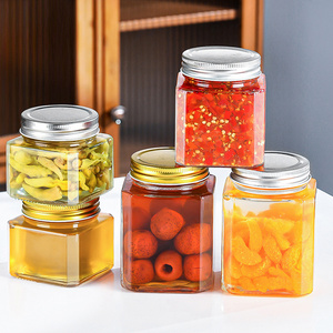 Custom Colorful Square 250ML 350ML 500ML 4oz 16oz Honey Can Glass Mason Jars For Food Storage