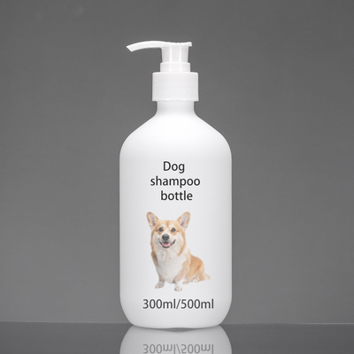 Custom Label White Boston Round HDPE 300ml 500ml Shower Gel Dog Shampoo Bottle Packaging