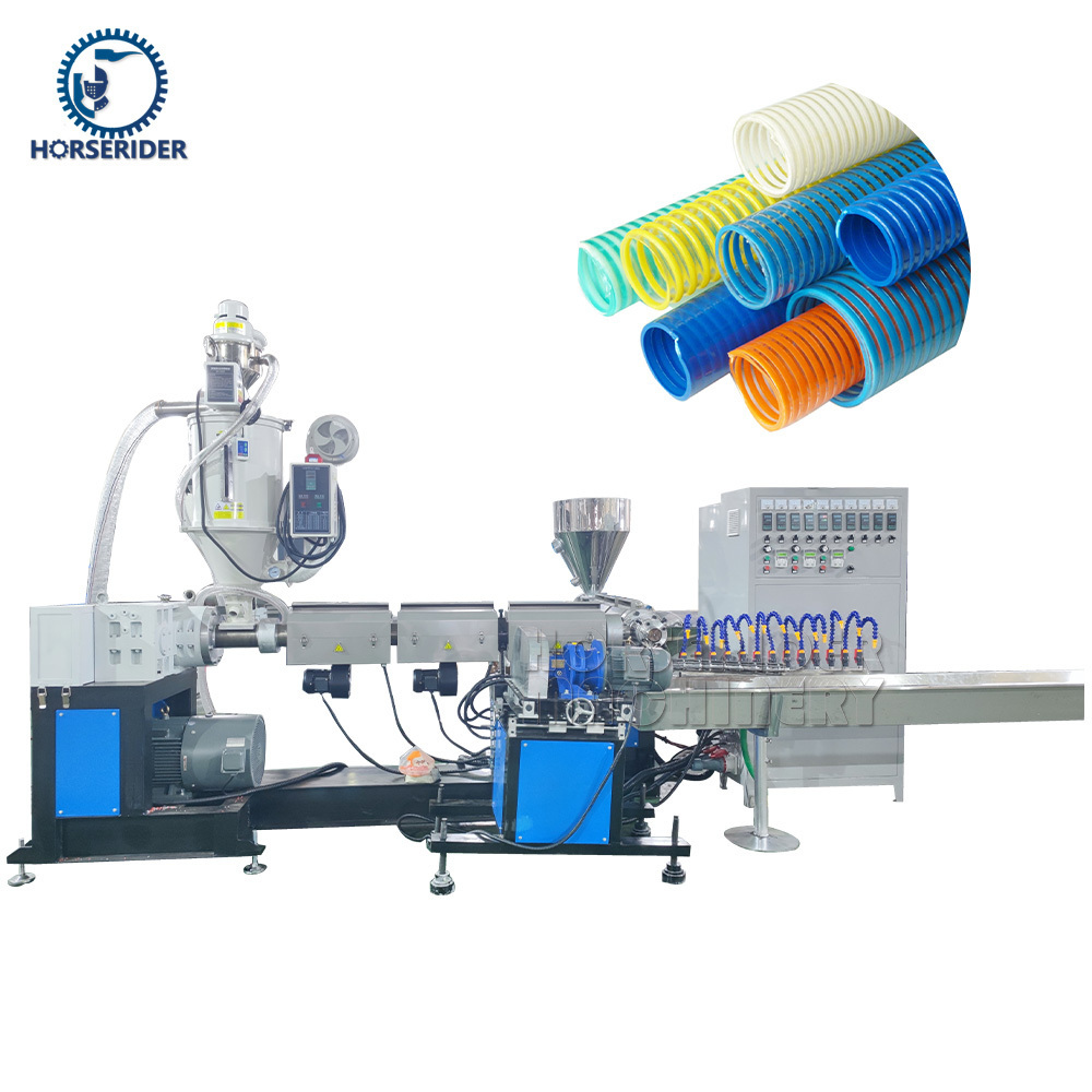 Horserider plastic PP PE single wall corrugated pipe hose machine hose extruder hose machine production line