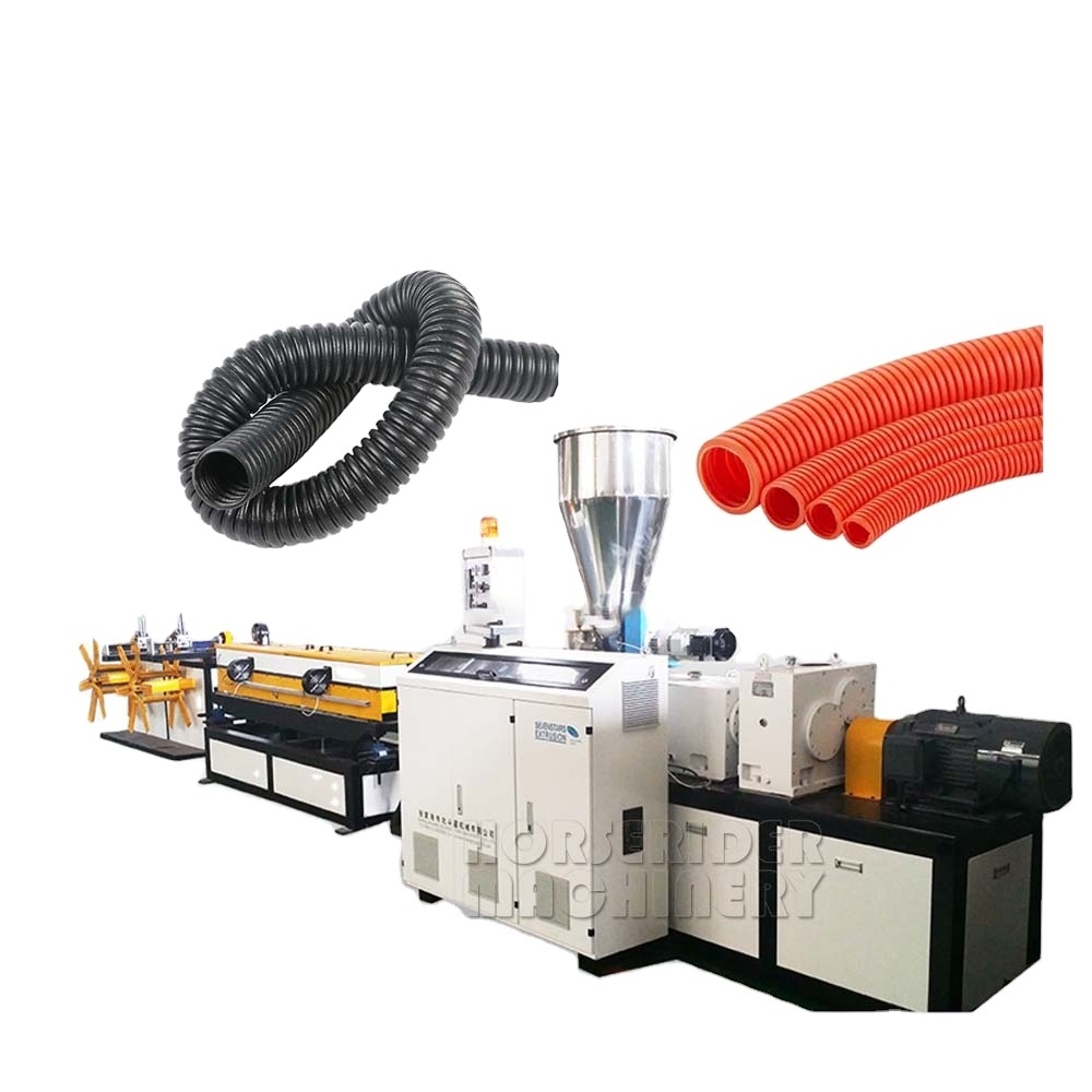 Horserider plastic PP PE single wall corrugated pipe hose machine hose extruder hose machine production line