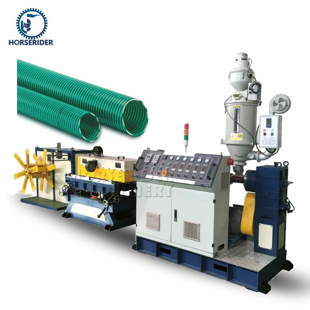 Horserider plastic PP PE single wall corrugated pipe hose machine hose extruder hose machine production line