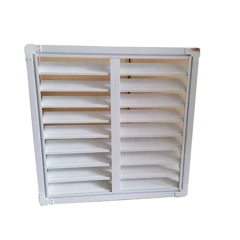 Container Custom size shutter Louver barn PVC shutter blinds pvc exhaust fan gravity louver for fiberglass cone fan