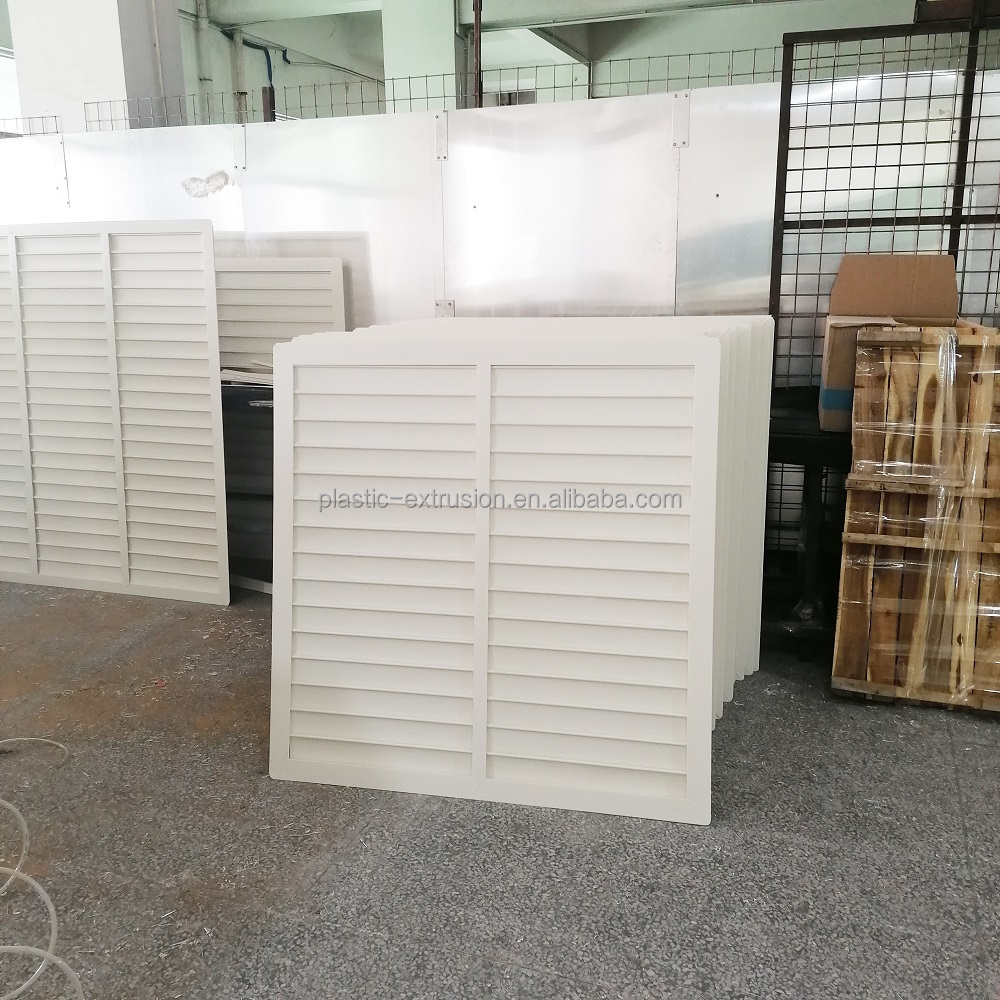 Container Custom size shutter Louver barn PVC shutter blinds pvc exhaust fan gravity louver for fiberglass cone fan