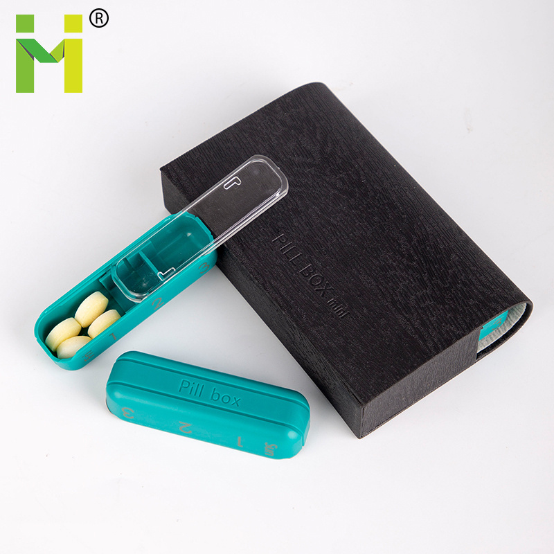 Prescription and Medication Wallet Pill Box   Pill Container Dispenser  Black Leather PU Carrying Case