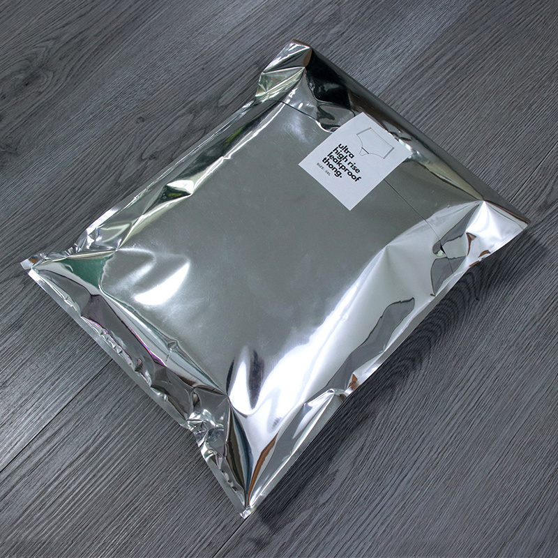 Custom Logo Glossy Metallic Self Adhesive Aluminum Foil Clothing Holographic Laser Poly Mailers Shipping Mailing Bag