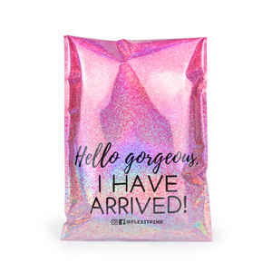 Custom Poly Mailing Bag Shipping Bags Rainbow Glitter Envelopes metallic aluminum foil holographic poly mailers