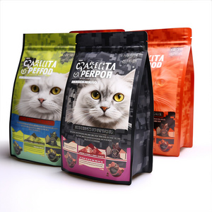 Custom Heavy Duty PET Food Bags Packaging Matte Resealable Smell Proof Bag for Kitten Food  Plastic Bags For PET Food Packing