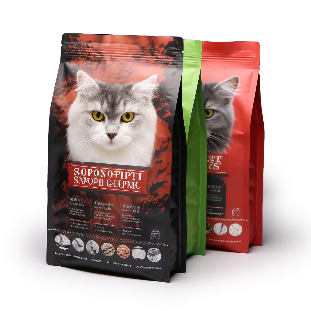 Custom Heavy Duty PET Food Bags Packaging Matte Resealable Smell Proof Bag for Kitten Food  Plastic Bags For PET Food Packing