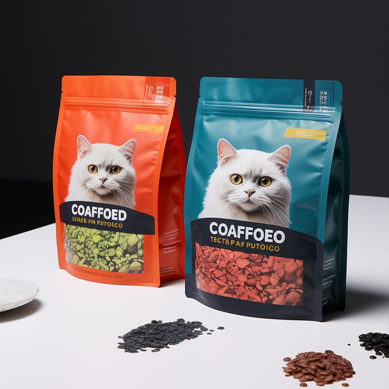 Custom Heavy Duty PET Food Bags Packaging Matte Resealable Smell Proof Bag for Kitten Food  Plastic Bags For PET Food Packing